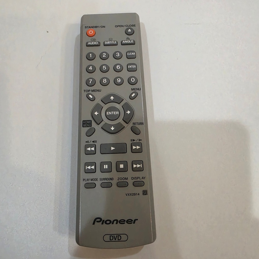 Pioneer DVD Remote Control VXX2914 Grey Excellent OEM Replacement Home Theater